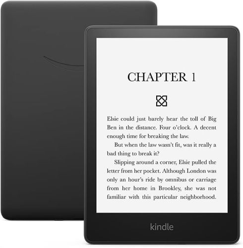 Kindle e-reader displaying "Chapter 1".