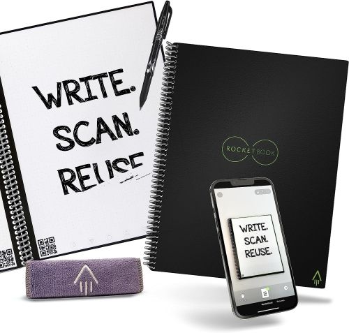 Product photo for the RocketBook Reusable Notebook.