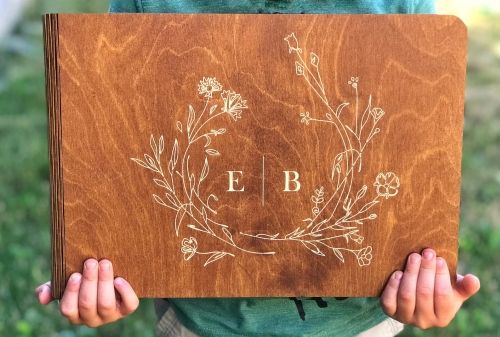 Product image for the Wooden Personalized Photo Album.