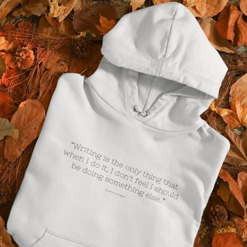 Product photo for the Writer Hoodie in white.