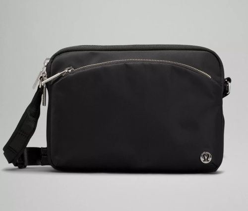 Product image for the Lululemon City Adventurer Crossbody Bag in black.