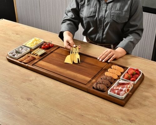 Product image for the Personalized Charcuterie Board with Utensils.