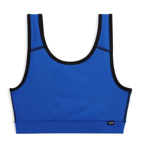 Product image for the TomboyX Swim Sport Top in blue. 