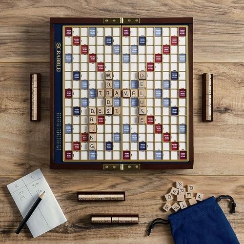 Product photo for the Wooden Scrabble Game.