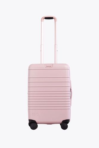 Product images for the 21" Béis Luggage Carry On in pink.