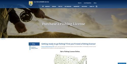 Screenshot of a web page where you can purchase an Annual Fishing License.