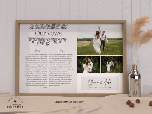 Product image for the Custom Wedding Vows Wall Art.