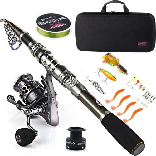 Product image for the Fishing Rod Combos with Telescopic Fishing Pole.