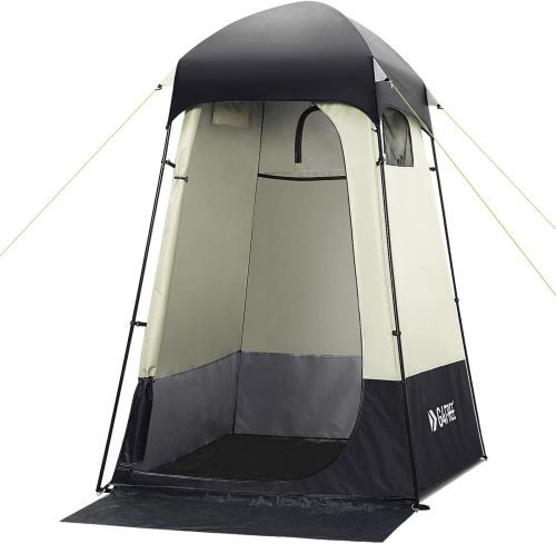 G4Free Large Outdoor Privacy Shower Tent in black and white.
