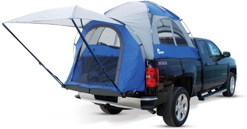 Product image for the Napier Sportz Truck Tent in blue on a blue truck.