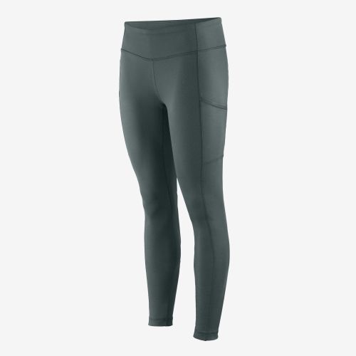 Product image for the Patagonia Pack Tights in dark grey.
