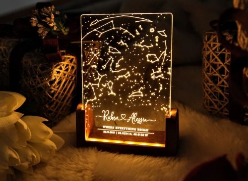 Product image for the Personalized Constellation Chart Lamp.