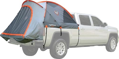 Product image for the Rightline Gear Truck Tent in grey with orange trim.