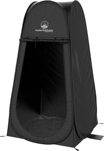 Wakeman Outdoors Pop-Up Pod shower tentn in black.