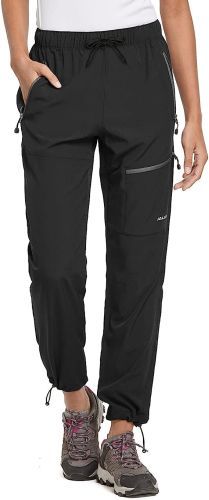 Product image for the BALEAF Women's Hiking Pants in black.