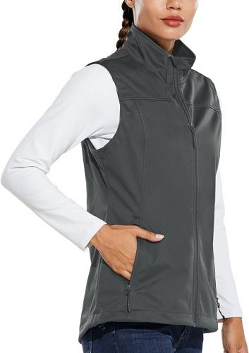 Product image for the BALEAF Women's Lightweight Vest in grey.