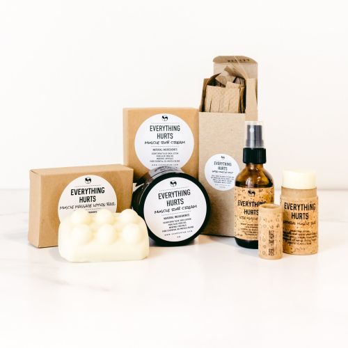 Product image for the Everything Hurts Natural Muscle Rub Gift Set.