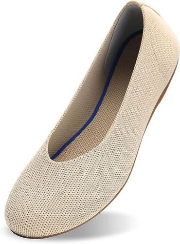 Product photos for the KBZone Women's Ballet Flat in white.