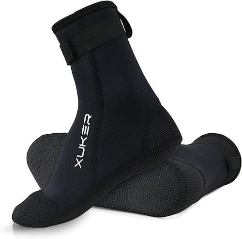 Product image for the Neoprene Swim Socks in black.