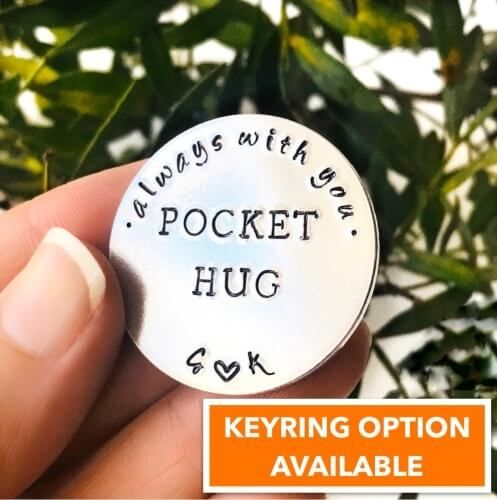 Pocket hug personalized coin