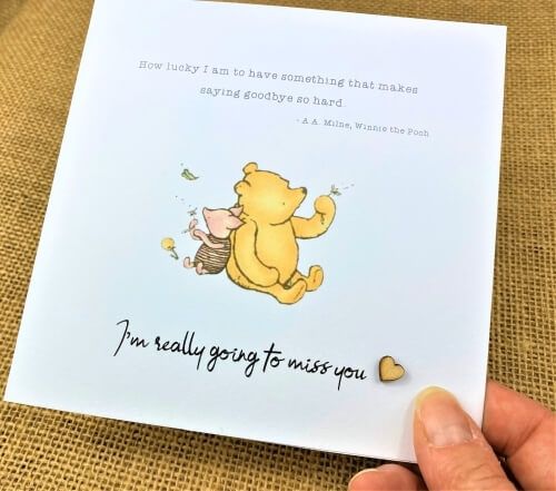 Winnie the pooh farewell card
