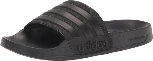 Product image for the Adidas Unisex-Adult Shower Slide Sandal in black.