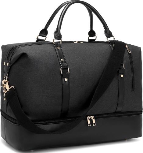 Product image for the JIAYNA Travel Weekender Bag for Women in black.