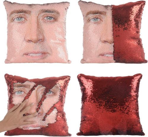 Nicolas Cage Sequin Pillow Case