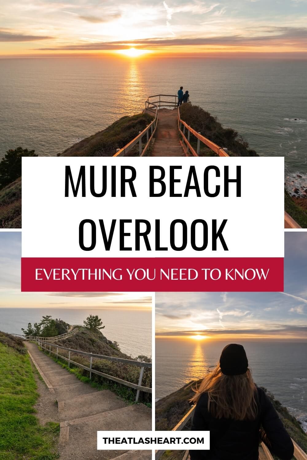 A collage of images depicting view of the Muir Beach Overlook, with the text overlay, "Muir Beach Overlook."
