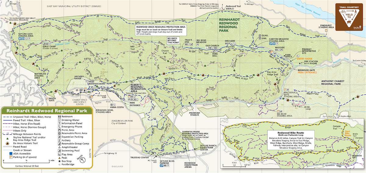 Reinhardt Redwood Regional Park Map