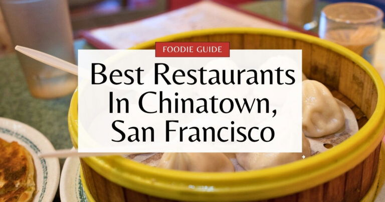 A blog header image featuring dim sum in a bamboo steamer with the title "Best Restaurants In Chinatown, San Francisco" overlaid on the photo.